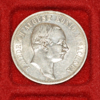 stříbrná mince, Ag 3 mark Friedrich August 1910