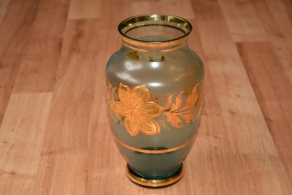 Váza, retro, malovaný zlatý dekor