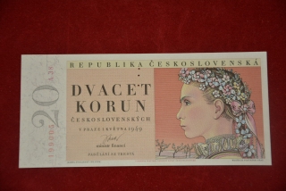 bankovka 20 korun Československých 1949 série A